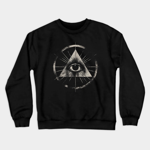 The All-Seeing Eye Crewneck Sweatshirt by MetalByte